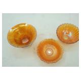 Vintage Marigold Carnival Glass Pieces
