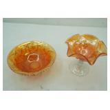 Vintage Marigold Carnival Glass Pieces