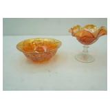 Vintage Marigold Carnival Glass Pieces