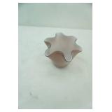 Vintage Art Glass Ruffled Handkerchief Vase