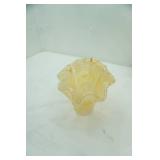 Vintage Murano-Style Glass Vase Ruffled Handkerchief