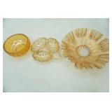 Vintage Marigold Carnival Glass Pieces: Fenton, Jeannette and more