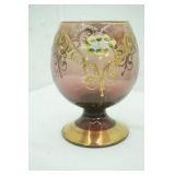 Vintage Venetian Murano Glass Brandy Snifter or Goblet. 24k gold overlay