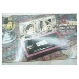 Antique Pyrography Wooden Box, Baroque Desk Photo Box