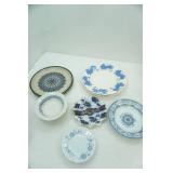 Vintage/Antique Blue and White China Plates and Bowls