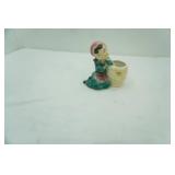Vintage Royal Copley Girl Leaning on Barrel Planter