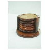 Vintage Wooden Coaster Set