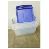 Hefty Clear Storage Totes w/Blue Latching Lids 4ct