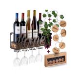 Anna Stay Wine Rack Wall Mounted Decorative Wine Rack with Wine Glass Holder