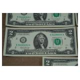 *5* Uncirculated Sequential US $2 Bills