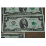 *5* Uncirculated Sequential US $2 Bills