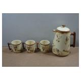 Vintage Western McCoy Coffee Pitcher and Mugs
