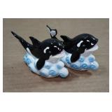 Vintage Salt & Pepper Shaker Set - Orca Whales