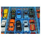 Hot Wheels Die Cast Cars in Storage Trays