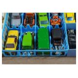 Hot Wheels Die Cast Cars in Storage Trays
