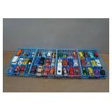 Hot Wheels Die Cast Cars in Storage Trays