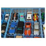 Hot Wheels Die Cast Cars in Storage Trays