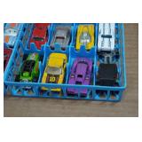 Hot Wheels Die Cast Cars in Storage Trays