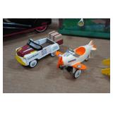 Assoted Kiddie Car Pedal Car Toys and Billboard