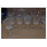 Assorted Clear Glassware - Pitcher, Wine Glasses, Flutes, Dishes