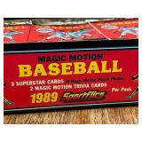 Sportflics Baseball 1989 Magic Motion - Box of 3 Packs, 3 Superstar Cards/Pack, 2 Trivia Cards