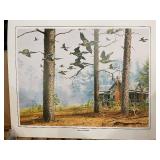 Mourning Dove Prints - Framed Woodland Scene with Birds (Set of Prints)