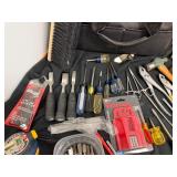 Lots of Great Tools--Chisels, Craftsmen, Ryobi Laser Level, Spiral Ratchet Screw Driver, Metal Grabbers, Etc.