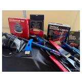 Car Maintenance Lot Including Jumper Cables & Snow Brushes