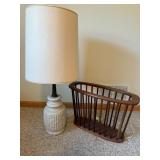 Lamp & Wooden Book Rack