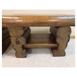 Two Solid Log End Table/Bench