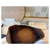 Pampered Chef Items--Apple Slicer, Pans, Grease Mop, and Grinder