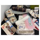 Quilting Supplies--Turntable, Rulers, Small Ironing Board & Iron