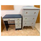 Painted 3-Drawer Dresser & Desk