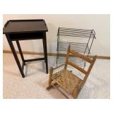 Vintage Furniture Grouping With Telephone Stand and Book Rack