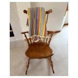 Vintage Rocker Chair & Attractive Wool Blend Afghan