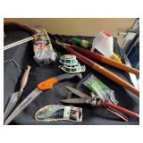 Misc. Garden Tools with Trimmers & Gloves