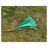 Wooden St Andrew Club From Scotland & Large Umbrella