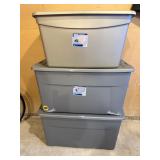 Two Sterilite 45-Gallon Rolling Bins & Large 30 Gallon