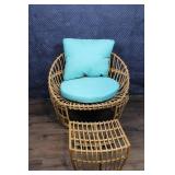 Topanga Club Chair with Ottoman - Blue/Brown - Opalhouse™ designed with Jungalow.