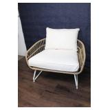 Opalhouse Wicker Chair + Half - White / Linen