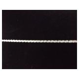 .925 Sterling Silver Faceted Blue Crystal Square Pendant Necklace