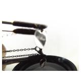 .925 Sterling Silver Faceted Blue Crystal Square Pendant Necklace