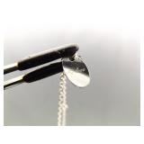 .925 Sterling Silver Faceted Blue Crystal Square Pendant Necklace