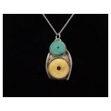 .925 Sterling Silver Primitive Bone Pendant Necklace