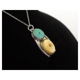 .925 Sterling Silver Primitive Bone Pendant Necklace