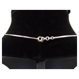 .925 Sterling Silver Green Turquoise Cabochon Pendant Necklace