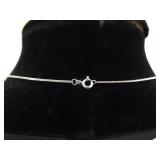 .925 Sterling Silver Faceted Emerald Crystal Pendant Necklace