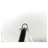 .925 Sterling Silver Faceted Emerald Crystal Pendant Necklace