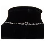 .925 Sterling Silver Pink Sapphire Crystal Pendant Necklace