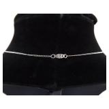 .925 Sterling Silver Primitive Carved Rhodonite Rose Pendant Necklace